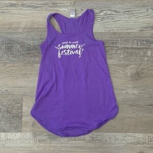 2/$40 Ivivva Kid Lululemon Tank Top Purple Coast to Coast Summer Festival Size 6
